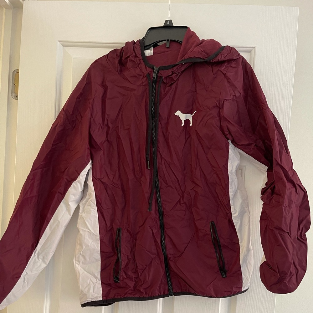 PINK hooded rain jacket/wind breaker